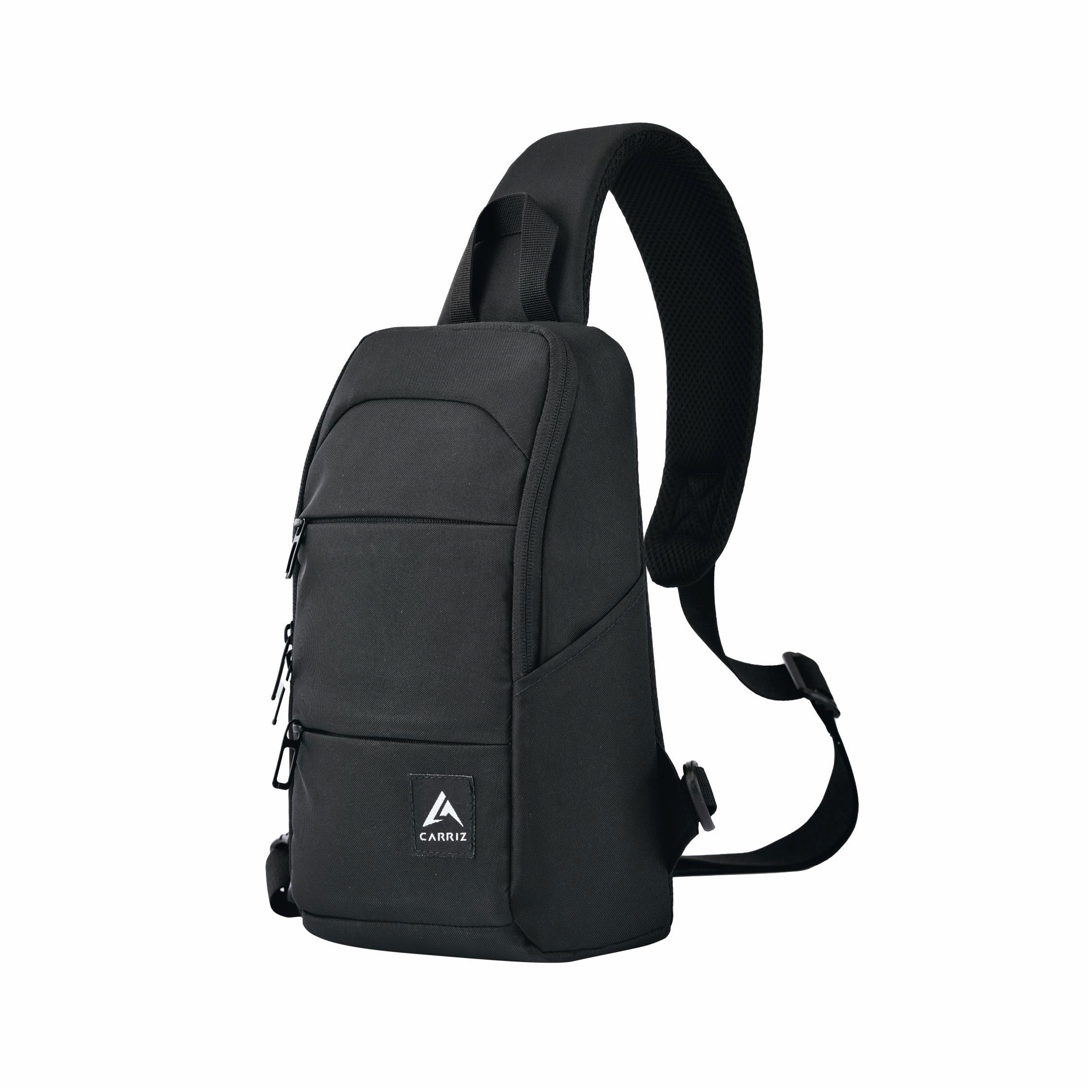 CARRIZ Versatile Sling Bag | Crossbody Travel & Hiking Daypack for Men & Women | Water Resistant | 2-Year Warranty (CRB01) - Black