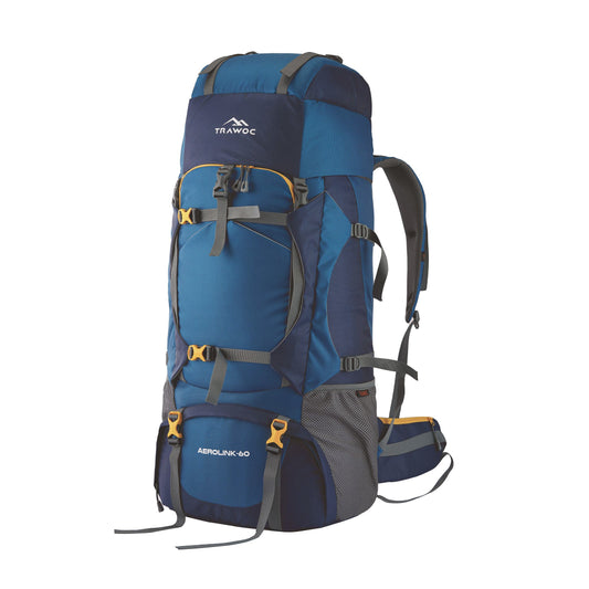 Aerolink 60 L Backpack with Lightweight Build &  Water-Resistant Fabric –Blue