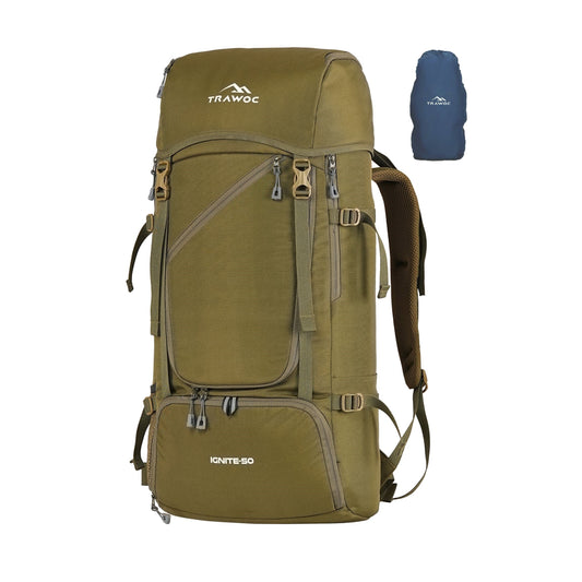 IGNITE 50 L travel Bag Front & Top Open Backpack with Rain Cover and Shoe Compartments-yellow