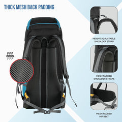 GRITMAX 55 L Front & Top Open Backpack for Hiking Trekking Bag for Men & Women with Rain Cover-Skyblue(clearance sale)