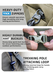 EXPEDITION 80L Rucksack with shoe compartment & Rain Cover - Olive Green