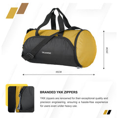 TMPB02 - 30L Gym, Sports & Travel Duffle , Unisex Duffel Bag with Shoe Compartment - Yellow