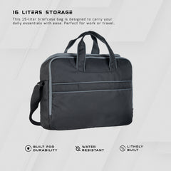 TMPB03 - Messenger Shoulder Bag with 16-inch Laptop Compartment |Durable Office and College Bag- Black