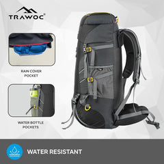 Flyspeck 65 L Travel Backpack with Lightweight Build & with Multi-Pocket Design – Black