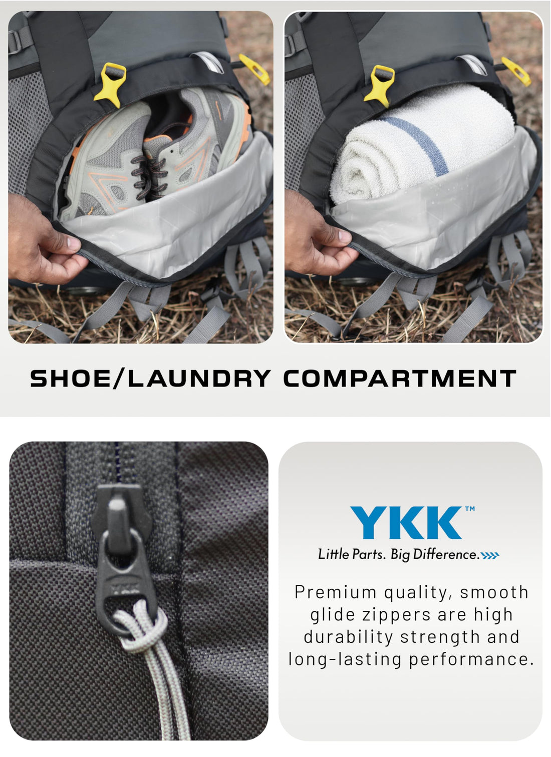 BLAZE 55 L Travel Backpack Daypack for Camping Hiking Trekking - Grey