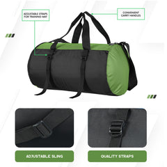 TMPB02 - 30L Gym, Sports & Travel Duffle , Unisex Duffel Bag with Shoe Compartment - Green
