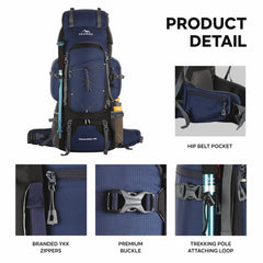 Peakpro 75 L Backpack featuring with Laptop Compartment & with Shoe Compartment – Blue
