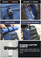 Wayfarer 80L Travel Backpack with Water-Resistant Fabric & Laptop Compartment – Navyblue
