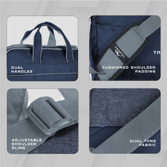 TMPB03 - Messenger Shoulder Bag with 16-inch Laptop Compartment |Durable Office and College Bag- Navyblue