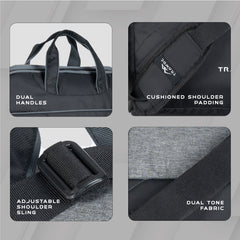 TMPB03 - Messenger Shoulder Bag with 16-inch Laptop Compartment |Durable Office and College Bag- Black