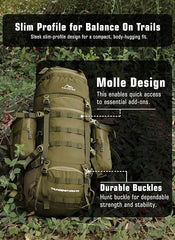 Thunderstorm 90L Rucksack for Men & Women with Shoe Compartment & Water-Resistant Fabric - Olivegreen