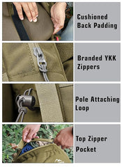 Thunderstorm 90L Rucksack for Men & Women with Shoe Compartment & Water-Resistant Fabric - Olivegreen
