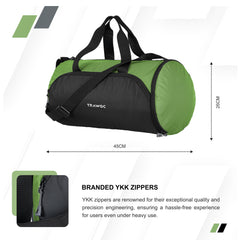 TMPB02 - 30L Gym, Sports & Travel Duffle , Unisex Duffel Bag with Shoe Compartment - Green