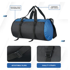 TMPB02 - 30L Gym, Sports & Travel Duffle , Unisex Duffel Bag with Shoe Compartment - EnglishBlue