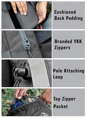 Thunderstorm 90L Rucksack for Men & Women with Shoe Compartment & Water-Resistant Fabric - black