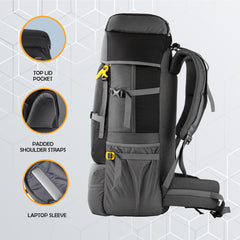 EMBER 60 L Travel Backpack Hiking Trekking Bag for Men & Women-Grey(clearance sale)