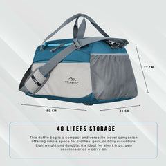 TMPB01 - 40L Duffle Bag, Travel Weekender Bag for men & women with Shoe Compartment, Water-Resistant -Englishblue