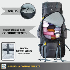 Peakpro 75 L Backpack featuring with Laptop Compartment & with Shoe Compartment – Grey (Clearance Sale)
