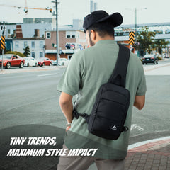 CARRIZ Versatile Sling Bag | Crossbody Travel & Hiking Daypack for Men & Women | Water Resistant | 2-Year Warranty (CRB01) - Black