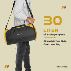 TMPB02 - 30L Gym, Sports & Travel Duffle , Unisex Duffel Bag with Shoe Compartment - Yellow