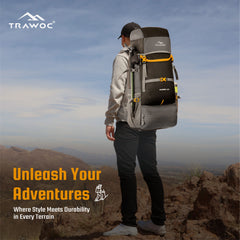 EMBER 60 L Travel Backpack Hiking Trekking Bag for Men & Women-Grey