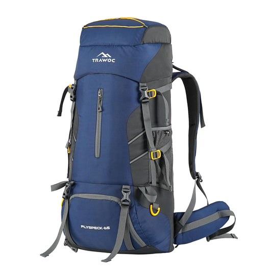 Flyspeck 65 L Travel Backpack with Lightweight Build & with Multi-Pocket Design – NavyBlue