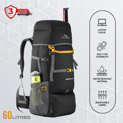 EMBER 60 L Travel Backpack Hiking Trekking Bag for Men & Women-Black