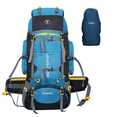 Trailmaster 80L Backpack for Hiking & Travel with Laptop Compartment & Multi-Pocket Design - SkyBlue(clearance sale)