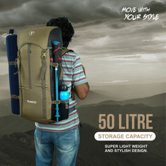 Hover 50L Backpack for Men & Women with Multi-Pocket Design & with Lightweight Build-olivegreen(clearance sale)