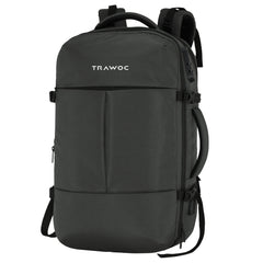 TPB01- 45L Laptop Bag with Anti-Theft Lock, Expandable Storage, USB Charging, Suitcase-Style Opening - Grey