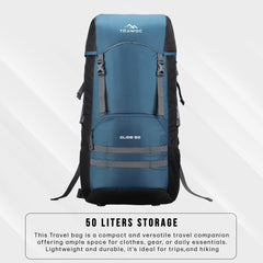 Glide 50 L Backpack featuring Water-Resistant Fabric & Lightweight with Rain cover – EnglishBlue