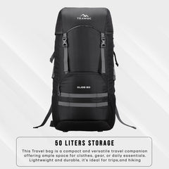 Glide 50 L Backpack featuring Water-Resistant Fabric & Lightweight Build – Black