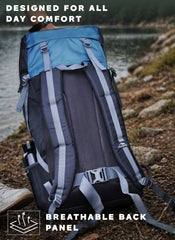 Glide 50 L Backpack featuring Water-Resistant Fabric & Lightweight with Rain cover – EnglishBlue