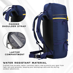 Hover 50L Backpack for Men & Women with Multi-Pocket Design & with Lightweight Build-Navyblue