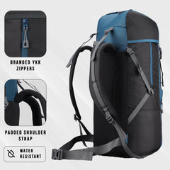 Glide 50 L Backpack featuring Water-Resistant Fabric & Lightweight with Rain cover – EnglishBlue
