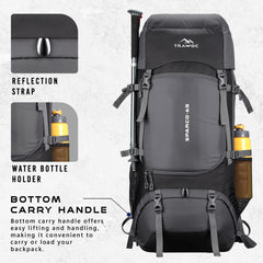 Sparco 65L Travel Backpack featuring with Laptop Compartment & Shoe Compartment – Grey