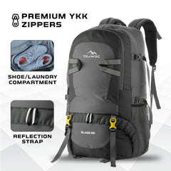 BLAZE 55 L Travel Backpack Daypack for Camping Hiking Trekking -grey