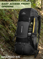 Sparco 65L Travel Backpack featuring with Laptop Compartment & Shoe Compartment – Black(clearance sale)