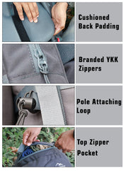 Thunderstorm 90L Rucksack for Men & Women with Shoe Compartment & Water-Resistant Fabric - Grey