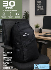VIPER 40L Bag for Men and Women, Laptop Backpack with water resistant fabric-Black