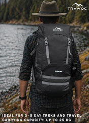 Glide 50 L Backpack featuring Water-Resistant Fabric & Lightweight Build – Black(clearance sale)