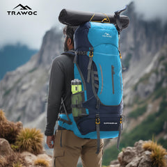 Cliffhiker 65 L Rucksack featuring Durable Zippers & Laptop Compartment – Skyblue