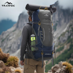 Cliffhiker 65 L Rucksack featuring Durable Zippers &  Laptop Compartment – Grey