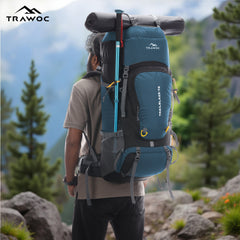 Trailblaze 75 L Trekking Bag with Rain Cover & Durable Zippers-Englishblue