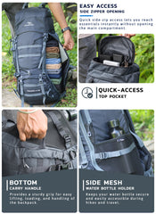 Triumph X 75 L Travel Backpack for Men & Women with Spacious Main Section & Shoe Compartment - Grey