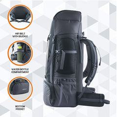 Vortex 60 L Travel Backpack with Laptop Compartment & Durable Zippers - black(clearance sale)