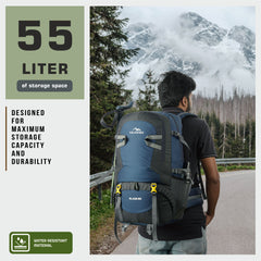 BLAZE 55 L Travel Backpack Daypack for Camping Hiking Trekking -Navyblue
