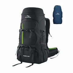 FUSION X 50 L internal frame Bag with Rain Cover and Shoe Compartment-Black(clearance sale)