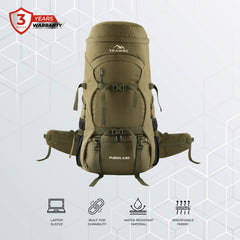FUSION X 50 L internal frame Bag with Rain Cover and Shoe Compartment-Olivegreen(clearance sale)