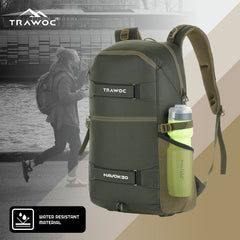 HAVOK 30L Unisex Laptop Backpack Ideal Travelling Casual use -Olivegreen